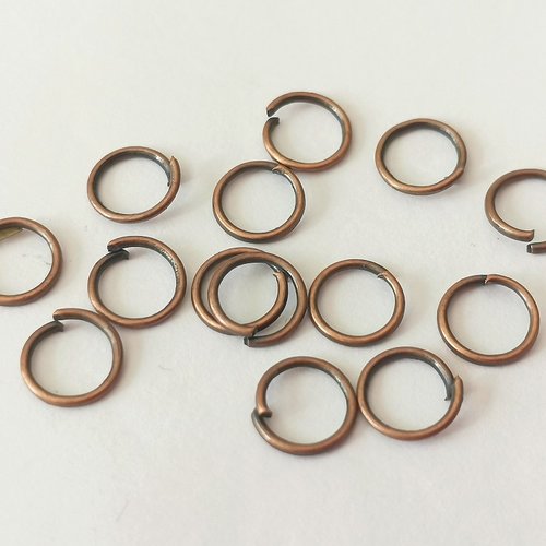200 anneaux 6 mm cuivre rouge
