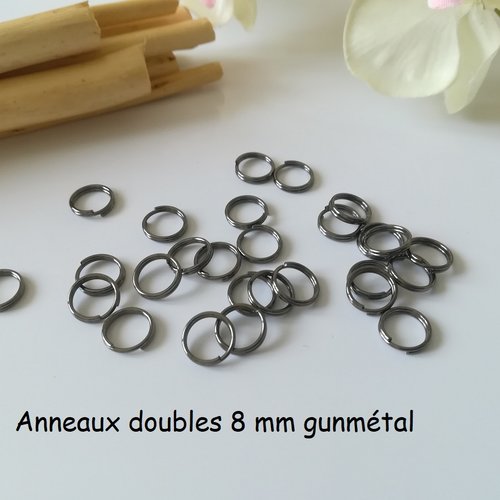 100 anneaux doubles 8 mm gunmétal