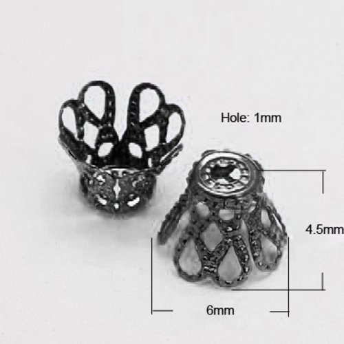 50 coupelles cône 6 mm gunmétal