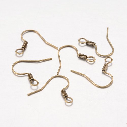20 crochets d'oreilles 15 mm bronze