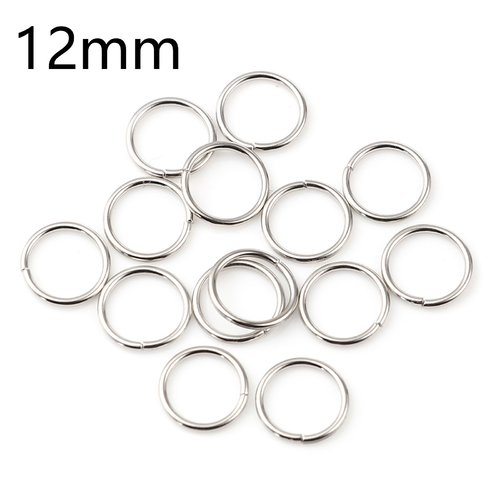 25 anneaux 12 mm argent mat