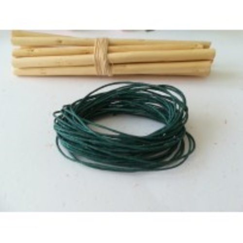 Fil coton ciré vert foncé 1 mm x 5 m