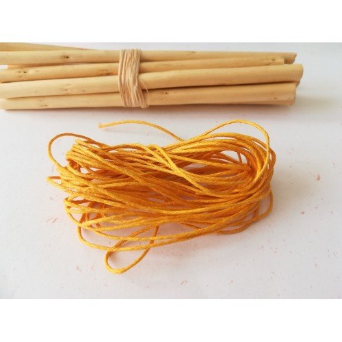 Fil coton ciré jaune orangé 1 mm x 5 m