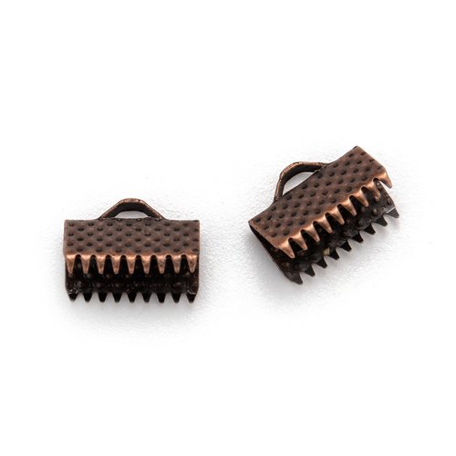 20 fermoirs griffes 10 mm cuivre rouge