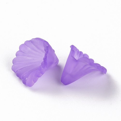 100 coupelles fleur acrylique 12 mm violette
