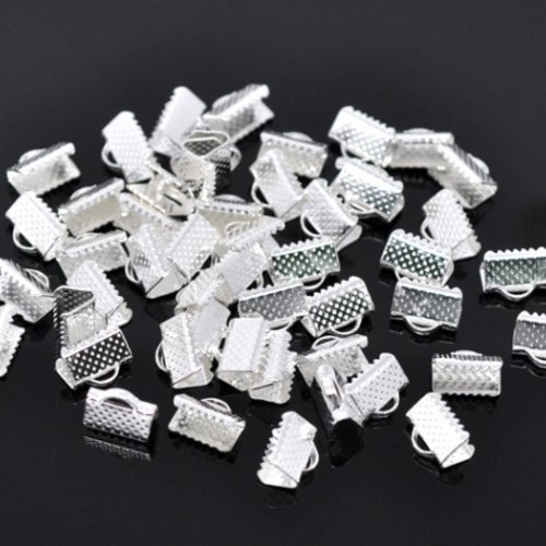 20 fermoirs griffes 10 mm argenté