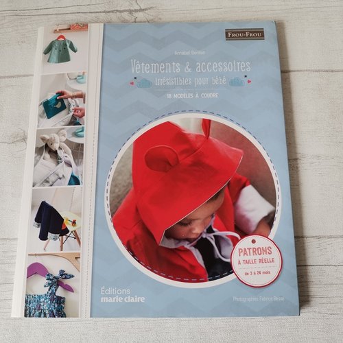 Livre couture bébé 18 modèles et patrons taille réelle