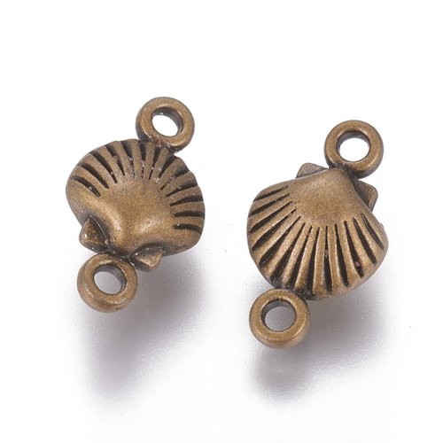 9 connecteurs coquillage 15 mm bronze