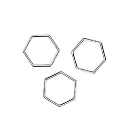 10 connecteurs octogonal 10 mm argent mat