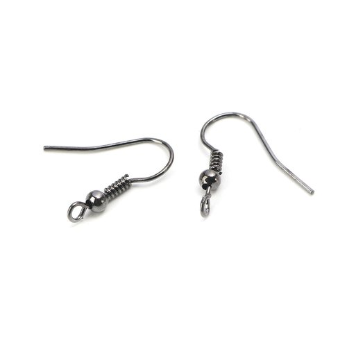 20 crochets d'oreilles trou face plate gunmétal