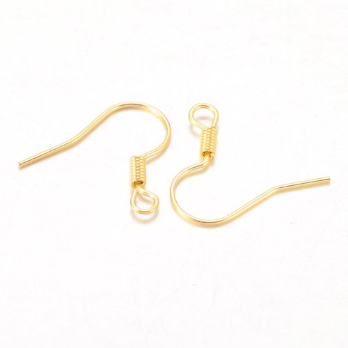 20 crochets d'oreilles 17 mm dorés