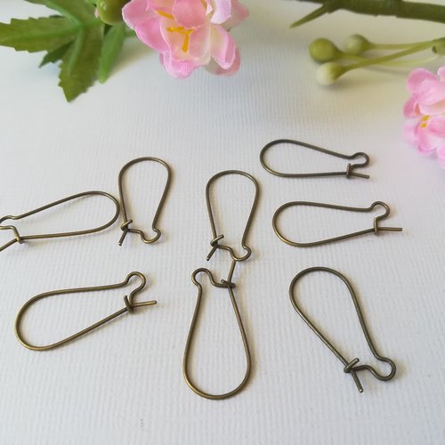 20 dormeuses 24 x 11 mm bronze