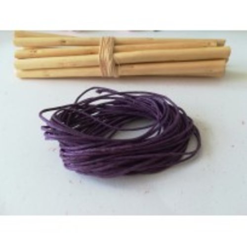 Fil coton ciré violet indigo 1 mm x 5 m