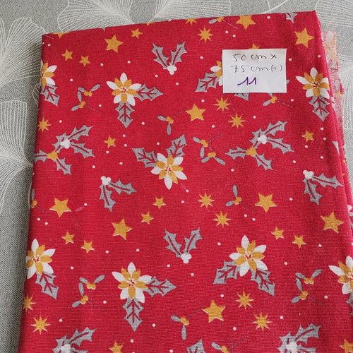Tissu coton motifs noël  50 x 75 cm
