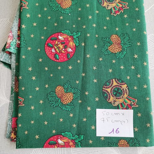 Tissu coton motifs noël  50 x 75 cm