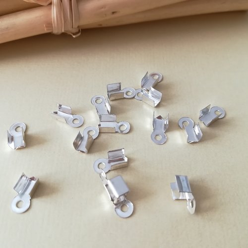 50 embouts serre fil argenté 6 x 2.8 mm