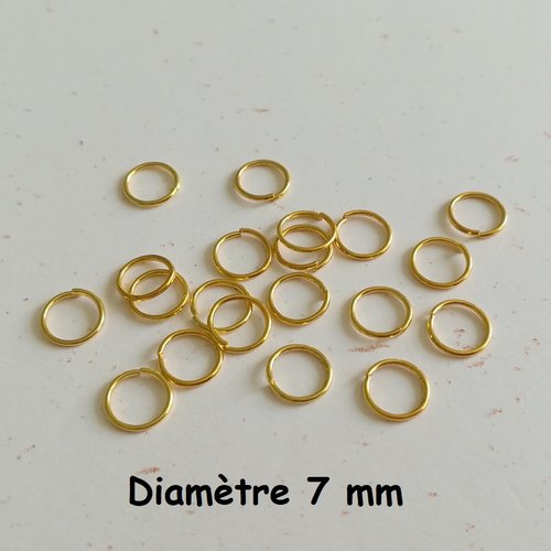 200 anneaux 7 mm doré