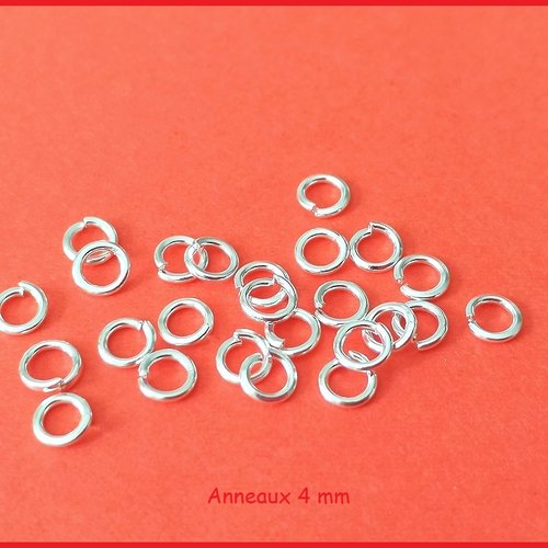 200 anneaux 4 mm argenté