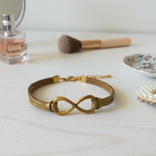 Kit de bracelet suédine et lien infini doré