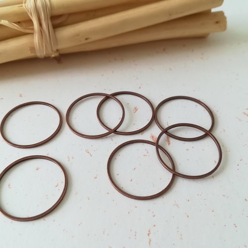50 anneaux fermés connecteur 20 mm cuivre rouge