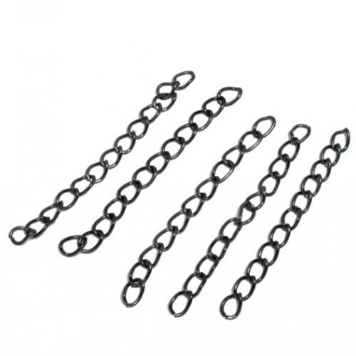 20 chaînettes d'extension 5 cm gunmétal