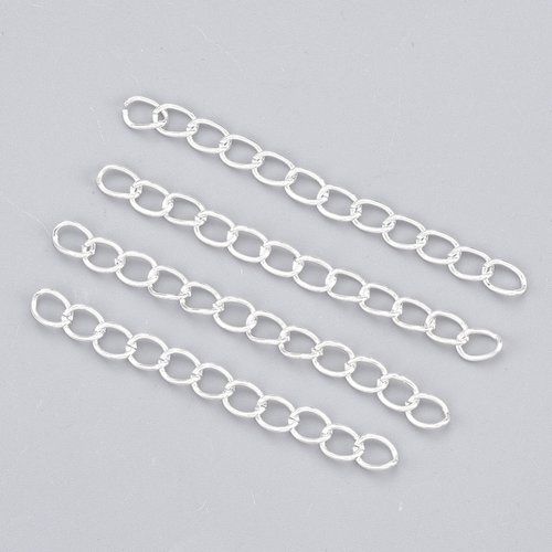 20 chaînettes d'extension 5 cm argenté