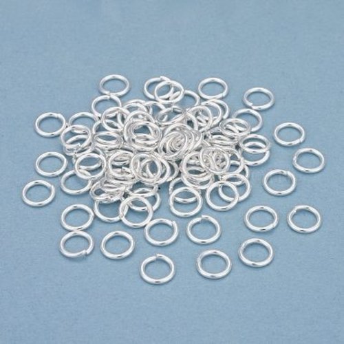 50 anneaux 4 mm argenté