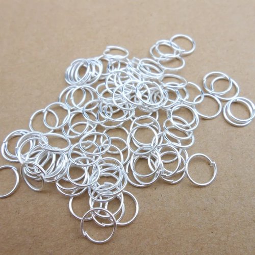 50 anneaux 7 mm argenté