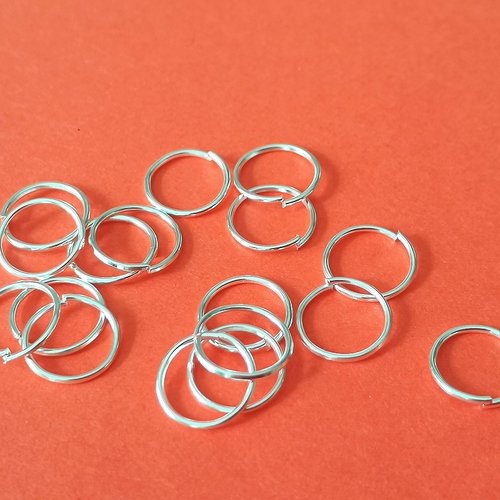 50 anneaux 9 mm argentés