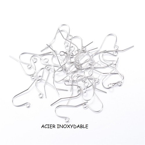 24 crochets d'oreilles acier inoxydable