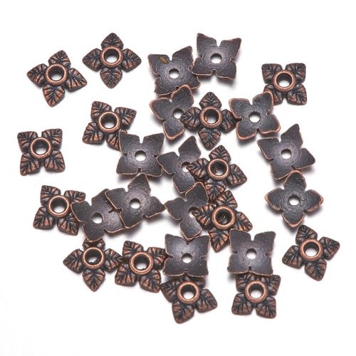 50 coupelles 6 mm cuivre rouge 4 pétales