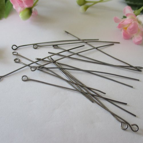 50 clous tiges gunmétal 4.2 cm à tête œil