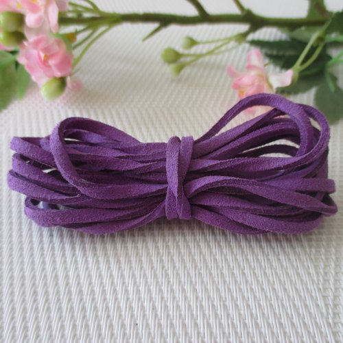 Cordon suédine 3 mm violet x 2 m