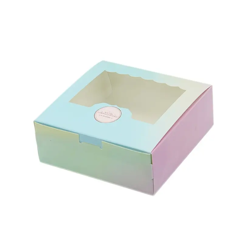 6 boîtes cadeaux bleues à fenêtre