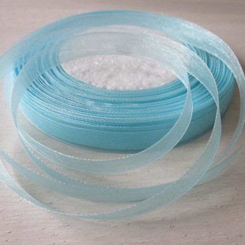 5 m ruban organza 10 mm bleu ciel