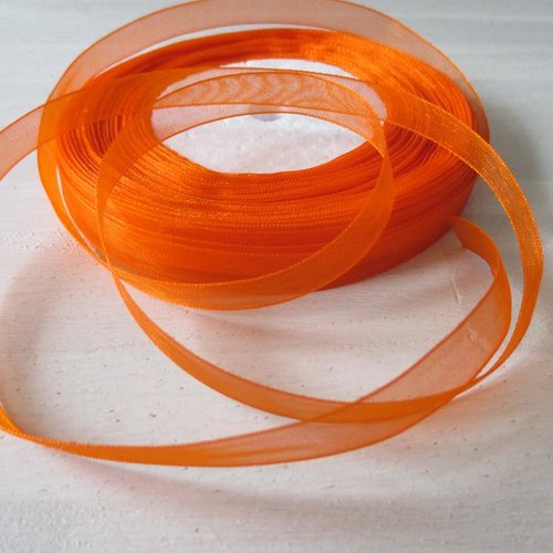 5 m ruban organza 10 mm orange  x 5 m