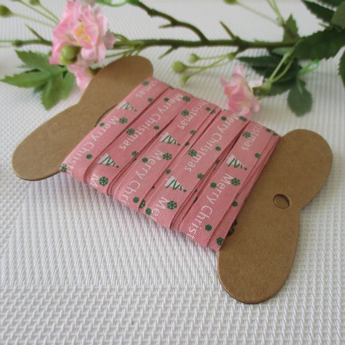 5 m de ruban imprimé merry christmas