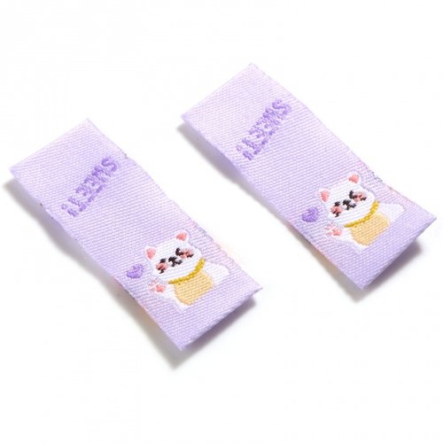10 etiquettes tissus lilas pour vêtements/accessoires bébé