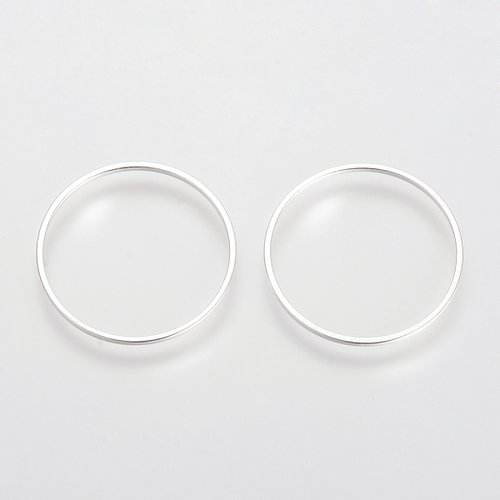 50 anneaux fermés connecteur 25 mm argenté