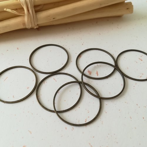 20 anneaux connecteurs fermés 25 mm bronze