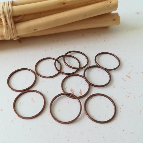 50 anneaux fermés connecteur 16 mm cuivre rouge