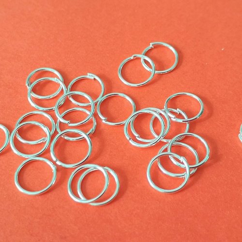 50 anneaux 8 mm argenté
