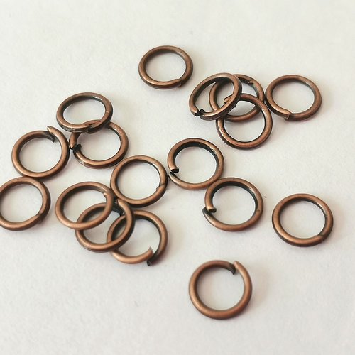 50 anneaux 5 mm cuivre rouge
