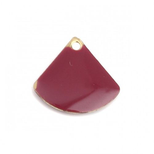 4 pendentifs sequin émail 12 x 10 mm grenat