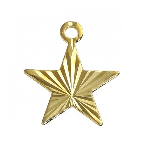 10 pendentifs breloques étoile dorée