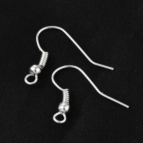 20 crochets d'oreilles 18 mm argenté