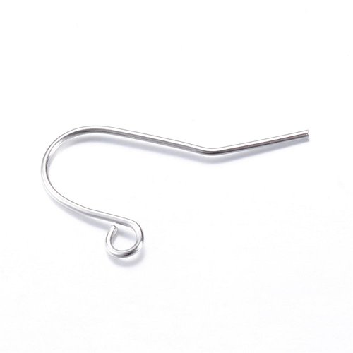 50 crochets d'oreilles 19 mm argent mat