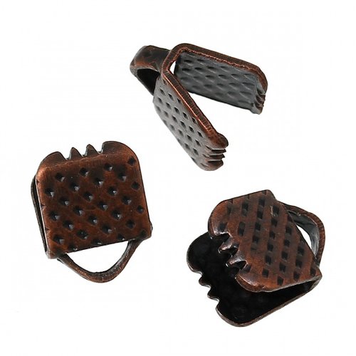 50 fermoirs griffes 6 mm cuivre rouge