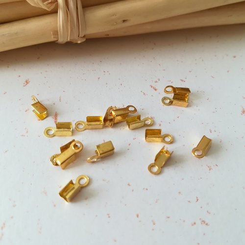 50 embouts serre fil doré 9 x 3.5 mm doré