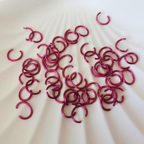 20 anneaux 6 mm jonction ouvert fuchsia